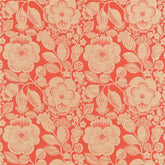 Red Beige Rose Floral Printed Fabric Material